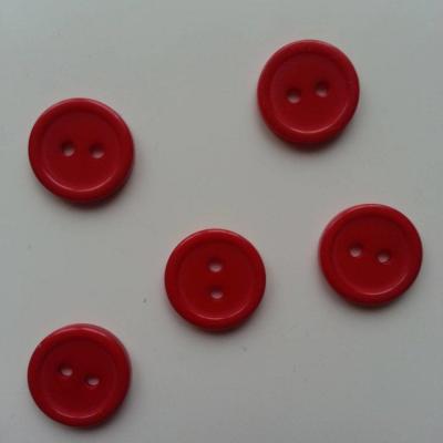 lot de 5 boutons ronds rouge 15mm