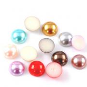 100 demi perles cabochons multicolores 14mm