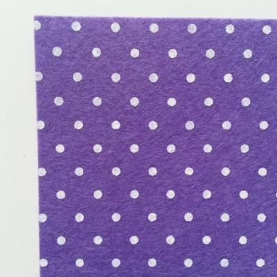 N11 Carré de feutrine motif pois 15*15cm violet clair