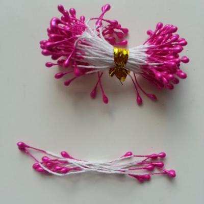 Lot de 10 pistils  tête de 3mm rose fuchsia N11