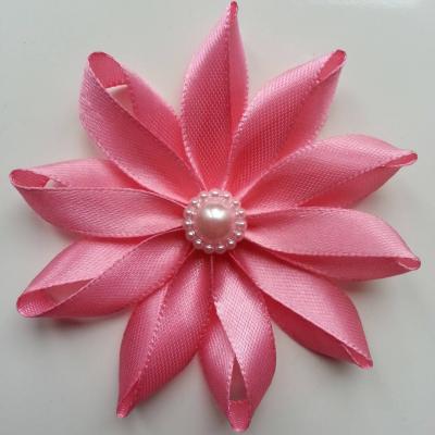 Fleur de satin  7,5cm rose saumoné