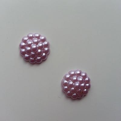 Lot de 2 embellissements en résine  12mm mauve