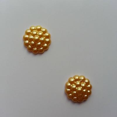 Lot de 2 embellissements en résine  12mm jaune moutarde