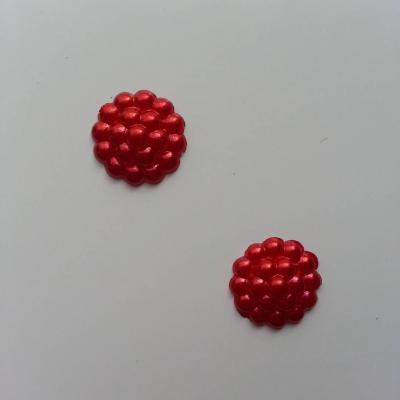 Lot de 2 embellissements en résine  12mm rouge