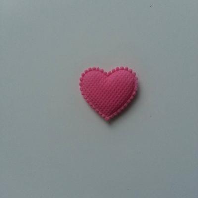 Coeur en feutre matelassé  épaisseur 1mm   32*32mm rose