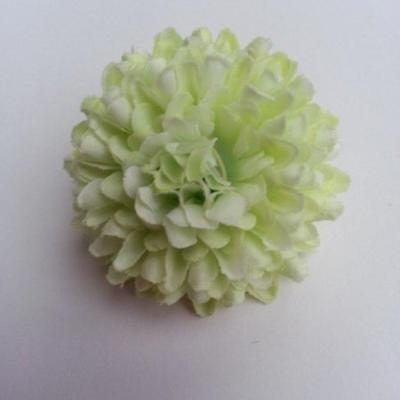 Fleur  pompon en tissu  vert   50mm