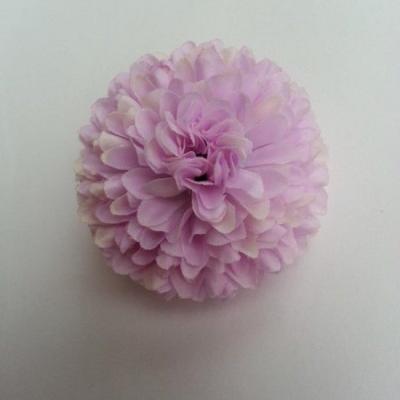 Fleur  pompon en tissu  mauve  50mm