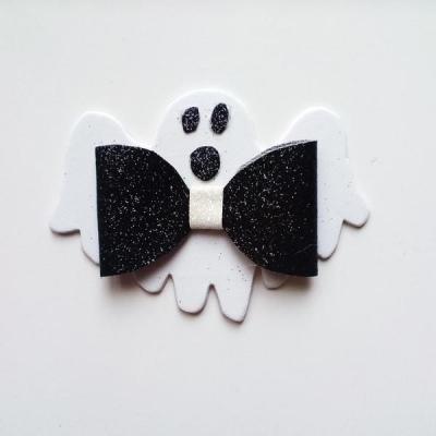 HAL001 barrette halloween fantome blanc et noir