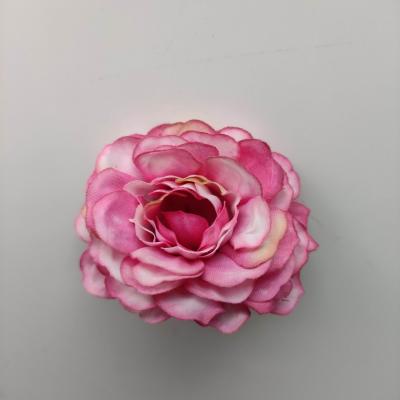 fleur artificielle en tissu ivoire et rose fuchsia   55mm