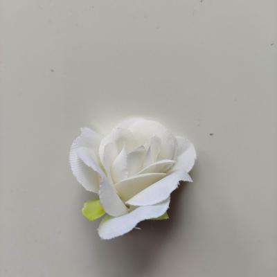 fleur rose artificielle  en tissu 35mm blanc