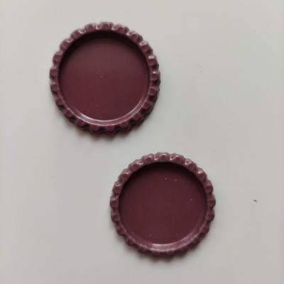 	lot de 2 capsules  en métal pour cabochons de 25mm marron