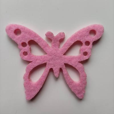 papillon en feutrine rose 55*70mm