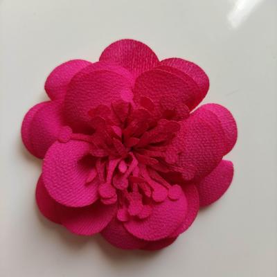 fleur mousseline avec pistils  60mm rose fuchsia