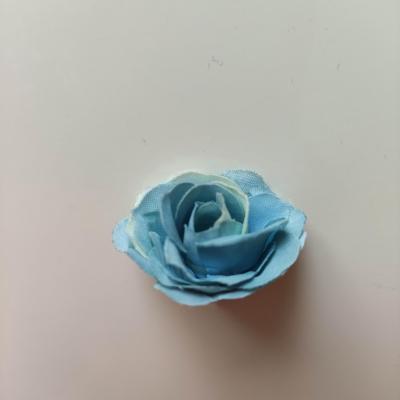 petite fleur artificielle en tissu 30mm bleu