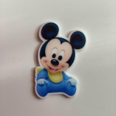 Cabochon plat en résine  souris baby bleu 45*30mm
