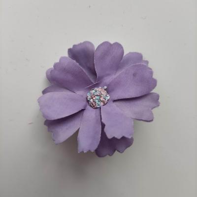 	fleur en tissu violet  40mm