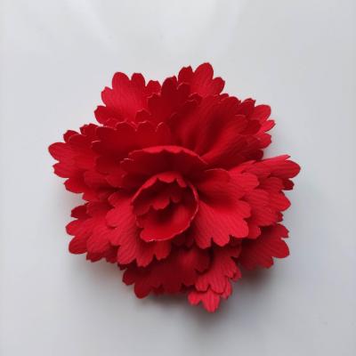 Fleur tissu  65mm rouge