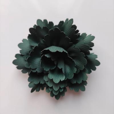 Fleur tissu  65mm vert foncé