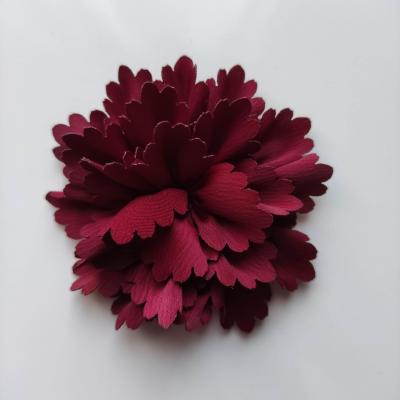 Fleur tissu  65mm bordeaux