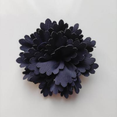 Fleur tissu  65mm bleu marine