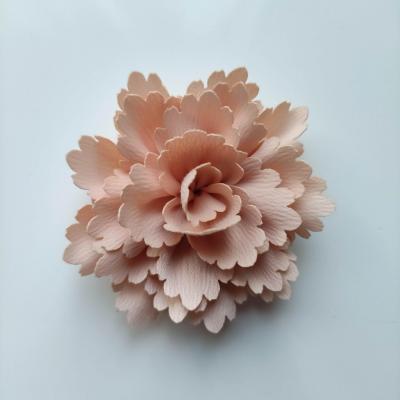 Fleur tissu  65mm peche