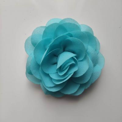 fleur de pavot en mousseline 80mm bleu