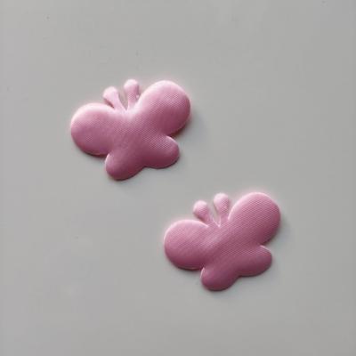 lot de 2 appliques papillon satin rose 35*25mm