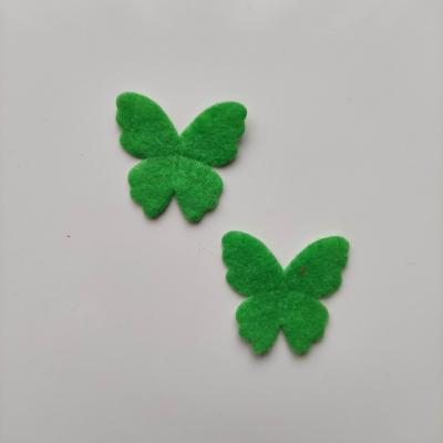 Lot de 2 appliques papillons feutrine  22*25mm vert