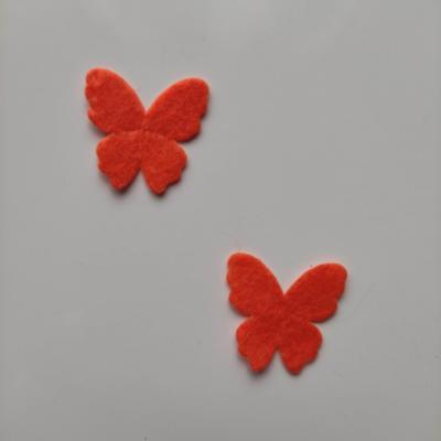 Lot de 2 appliques papillons feutrine  22*25mm orange