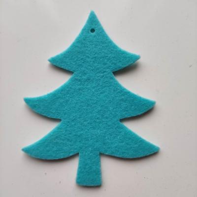 Sapin  de noel  en feutrine   80*110mm bleu