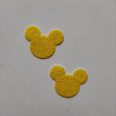 Lot de 2 appliques tête de souris minnie    28*35mm jaune