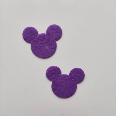 Lot de 2 appliques tête de souris minnie    28*35mm violet