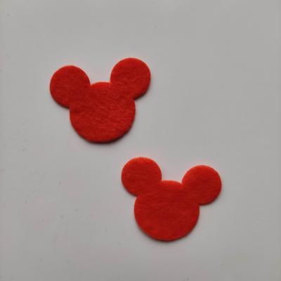 Lot de 2 appliques tête de souris minnie    28*35mm orange