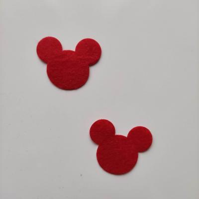 Lot de 2 appliques tête de souris minnie    28*35mm rouge