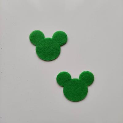 Lot de 2 appliques tête de souris minnie    28*35mm vert