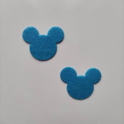 Lot de 2 appliques tête de souris minnie    28*35mm bleu