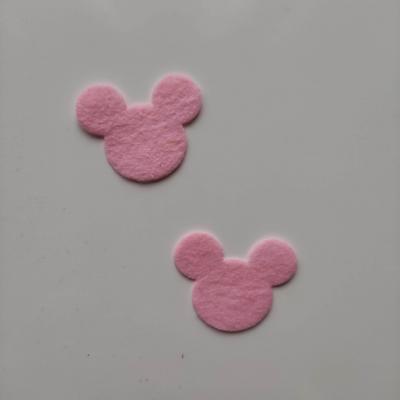 Lot de 2 appliques tête de souris minnie    28*35mm rose