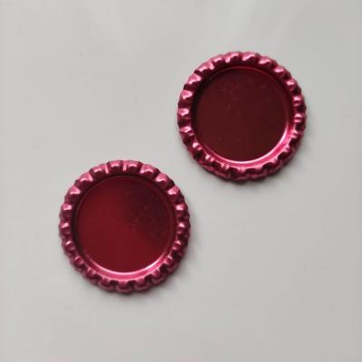 lot de 2 capsules  en métal pour cabochons de 25mm rose brillant