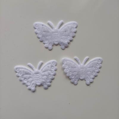 Lot de 3 papillons  en feutrine   45*30mm blanc