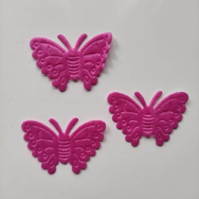 Lot de 3 papillons  en feutrine   45*30mm rose