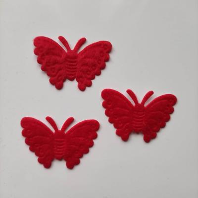 Lot de 3 papillons  en feutrine   45*30mm rouge