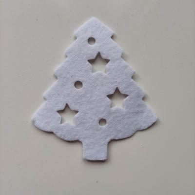 Sapin de noel  en feutrine autocollante  blanc   70*80mm