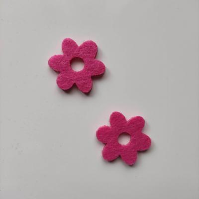 lot de 2 fleurs en feutrine  30 mm rose