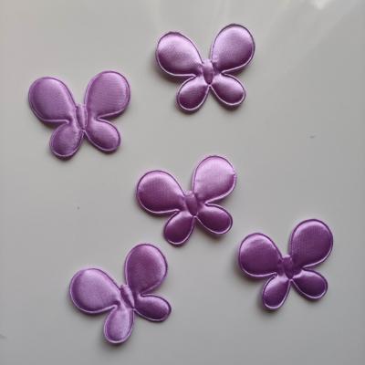 Lot de 5 appliques papillon satin mauve  45*35mm