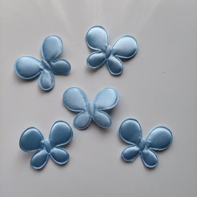 Lot de 5 appliques papillon satin bleu ciel 45*35mm