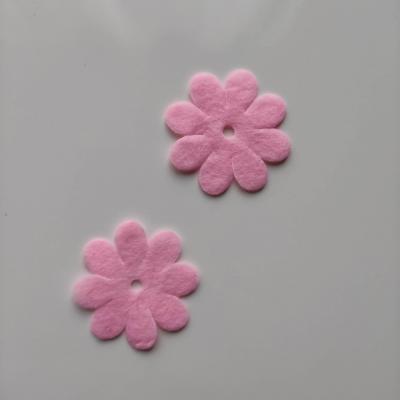 Lot de 2  fleurs feutrine 35mm rose