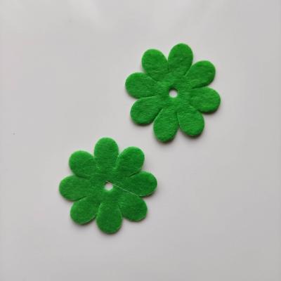 Lot de 2  fleurs feutrine 35mm vert