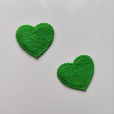 Lot de 2 appliques coeur feutrine 25*25mm vert