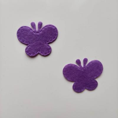 lot de 2 papillons  en feutrine   35*29mm violet