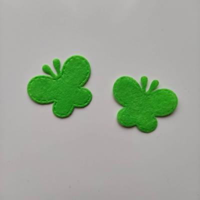 lot de 2 papillons  en feutrine   35*29mm  vert